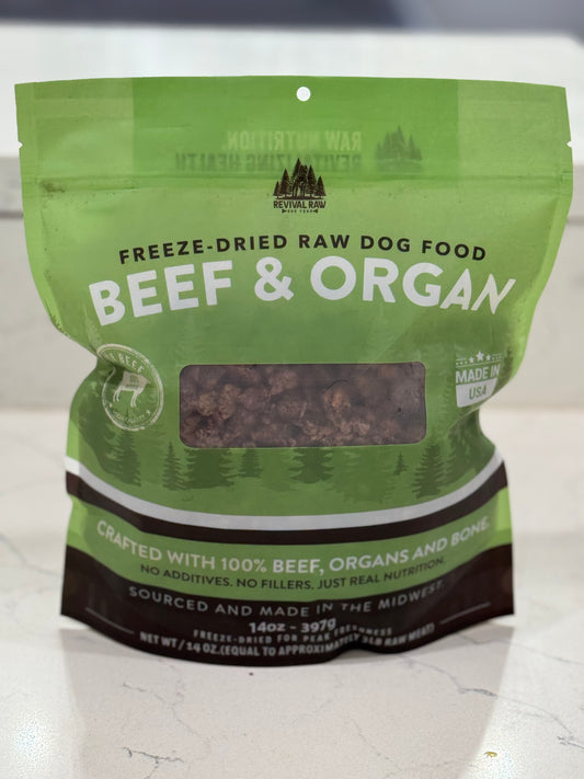 Freeze Dried Raw Beef 80/10/10 Dog Food