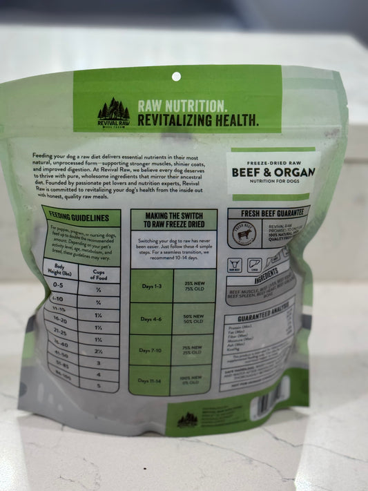 Freeze Dried Raw Beef 80/10/10 Dog Food